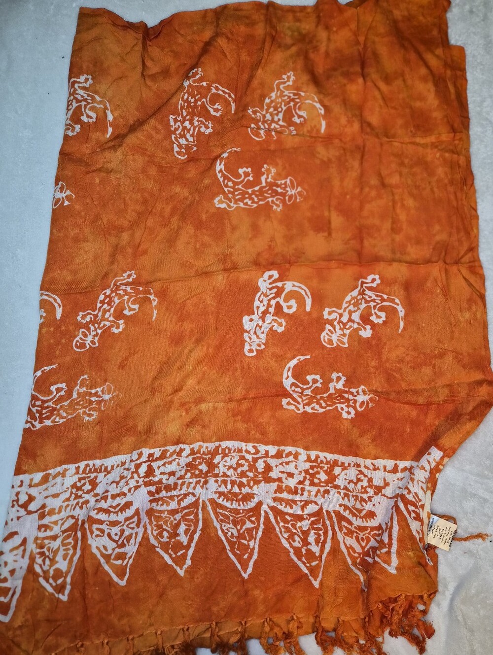 2 Batik Print Scarf with White Motifs
